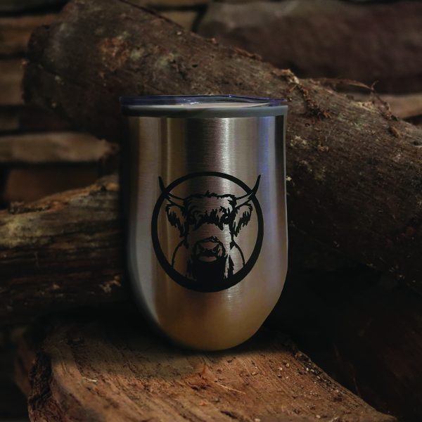 Coffee cup, thermal with cow icon