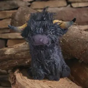 Toy, stuffed Highland cow - Black
