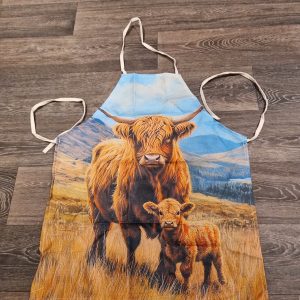 Apron with cow and calf